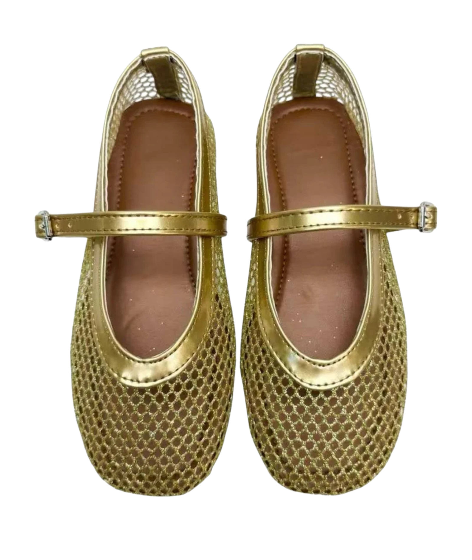 Mini Dreamers Girls Lala Mesh Ballet Flats Accessories Mini Dreamers Gold Shoes/33