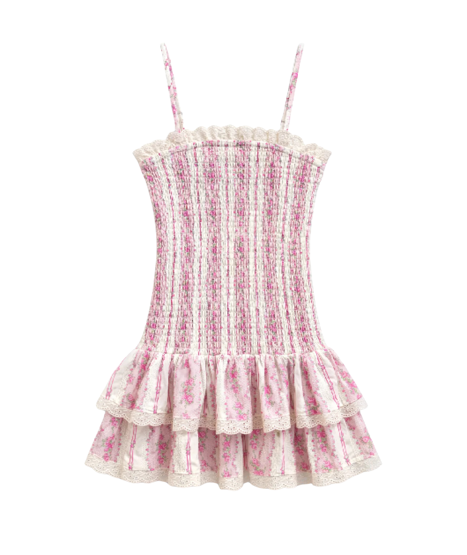 Katie J NYC Girls Baby Pink Cottage Stripe Melina Dress Girls Casual Dresses Katie J NYC Floral Y/S (7/8)