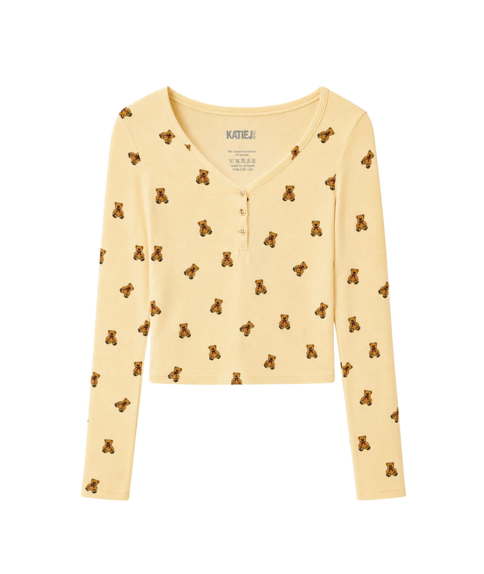 Katie J NYC Girls Tess Long Sleeve Top Teddy Bears