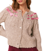 Love Shack Fancy Women Clementian Cardigan Oatmeal Melange Womens Casual Tops Love Shack Fancy