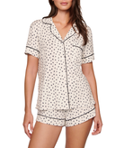 Eberjey Women Gisele Printed Relaxed Short PJ Set Heart to Heart Black Accessories Eberjey