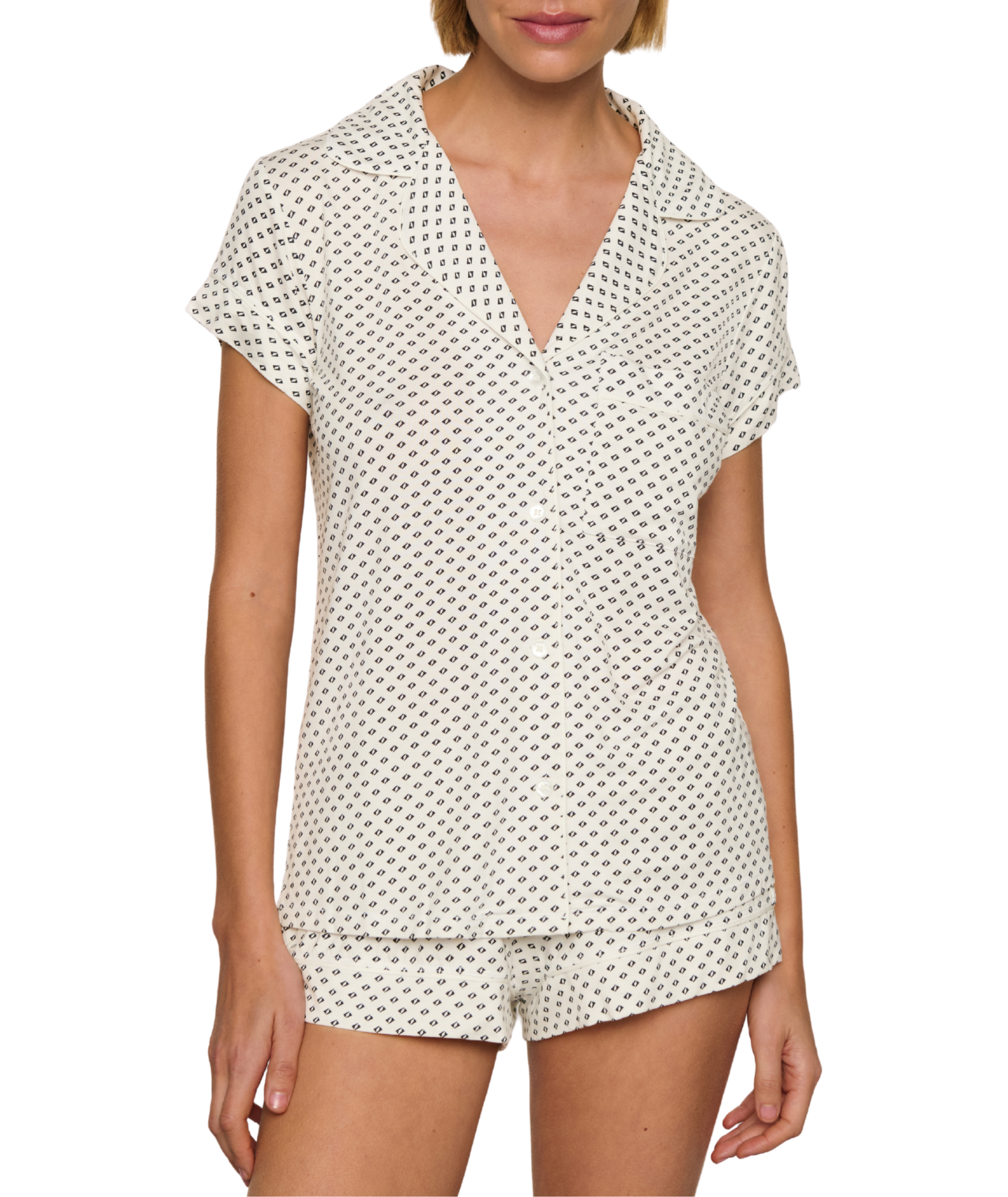 Eberjey Women Gisele Printed Short Sleeve Pants PJ Set Tide Dot