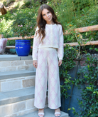 Love Shack Fancy Girls Hani Cardigan Milk Rose Girls Casual Tops Love Shack Fancy