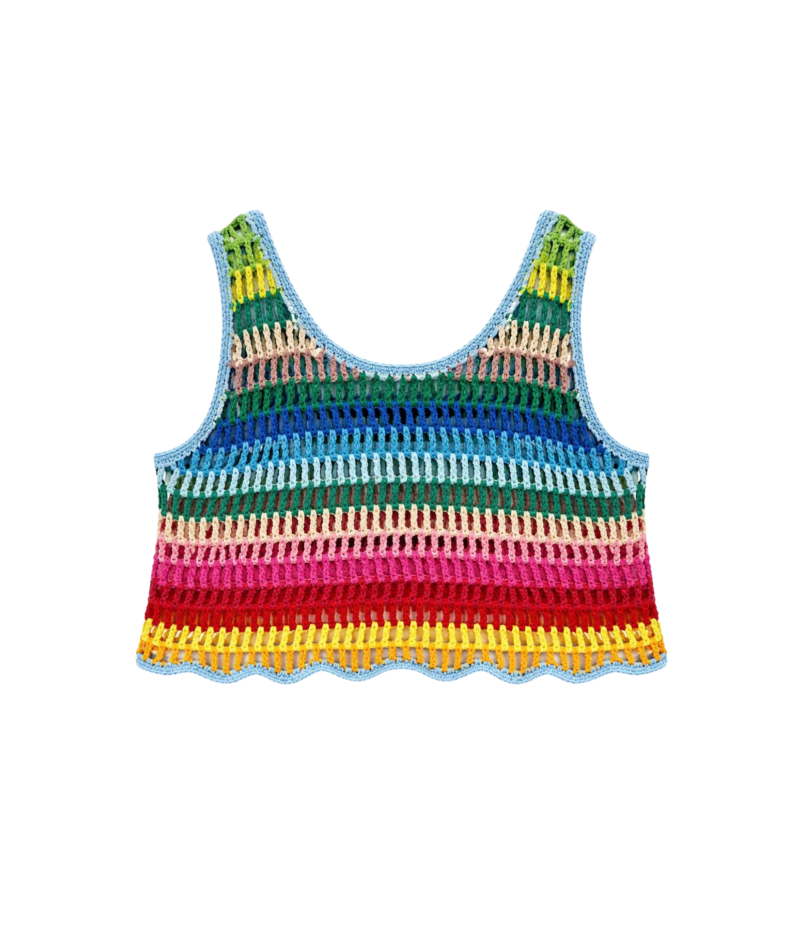 Katie J NYC Girls Palmer Rainbow Crochet Tank