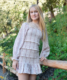 Katie J NYC Girls Cottage Stripe Sheer Laila Dress Girls Casual Dresses Katie J NYC