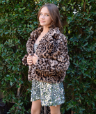 8apart Women Lulu Leopard Jacket Womens Casual Tops 8apart Animal Print Juniors/Women S
