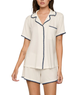 Eberjey Women Frida Whip Stitch Short PJ Set Ivory/Navy