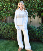 Aviator Nation Women Wide Leg Pocket Sweatpants Vintage White Womens Casual Bottoms Aviator Nation