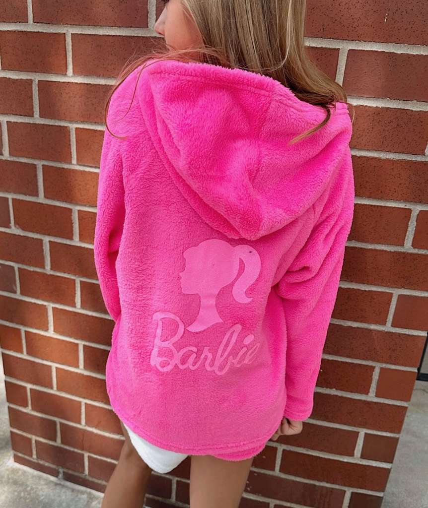Made with Love and Kisses Girls Neon Pink Barbie Hoodie Accessories Made with Love and Kisses   