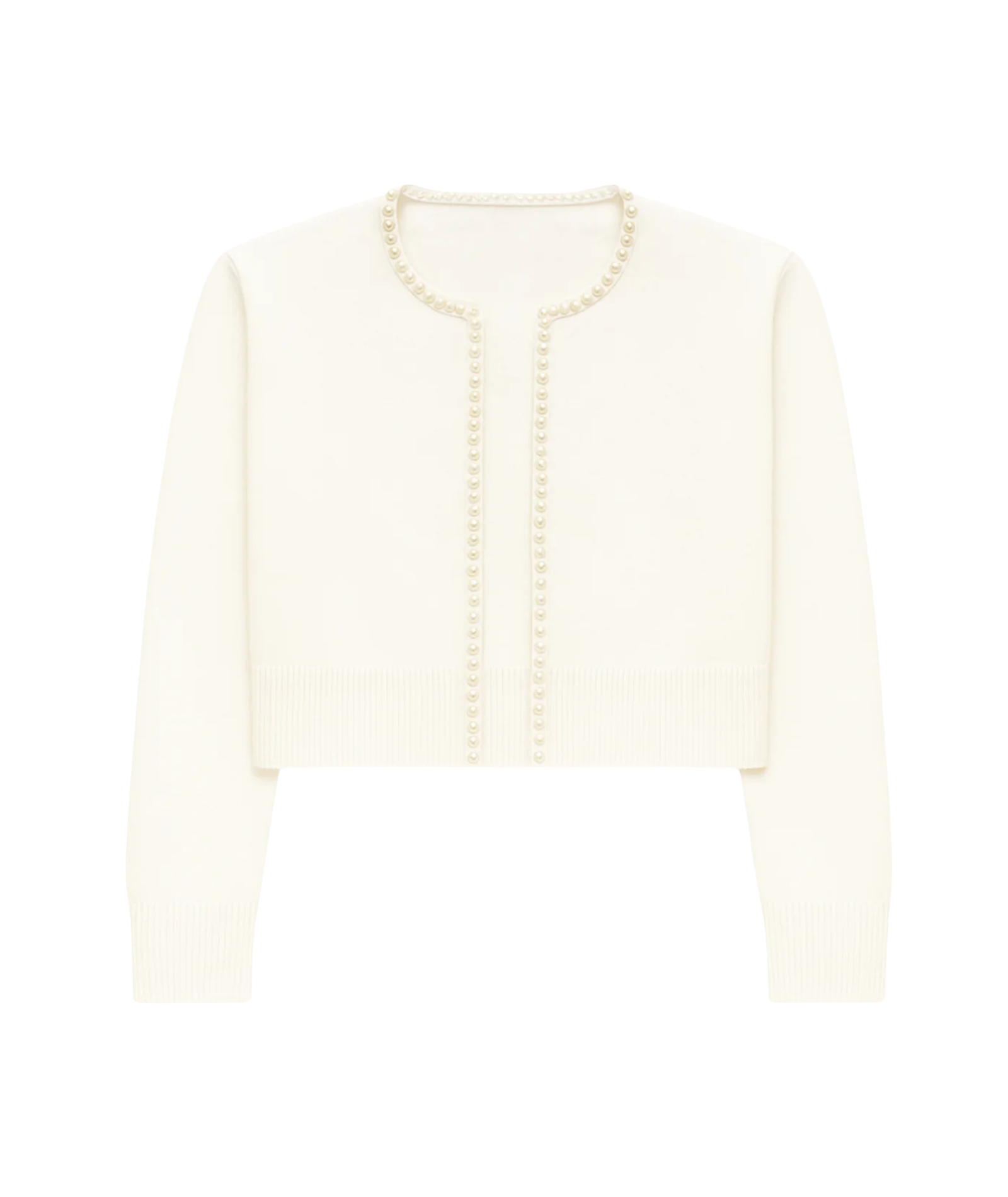 Katie J NYC Girls Kitty Pearl Trim Cardigan Girls Casual Tops Katie J NYC Cream Y/S (7/8)