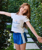 Katie J NYC Girls Jordyn Shorts Camp Blue Girls Casual Bottoms Katie J NYC Blue Y/S (7/8)