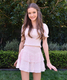 Katie J NYC Girls Pink Mini Toile Marlee Top Girls Casual Tops Katie J NYC