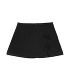 FBZ Girls Mattie Black Gabardine Bow Skirt Girls Casual Bottoms FBZ Flowers By Zoe Black Y/XS (6X)