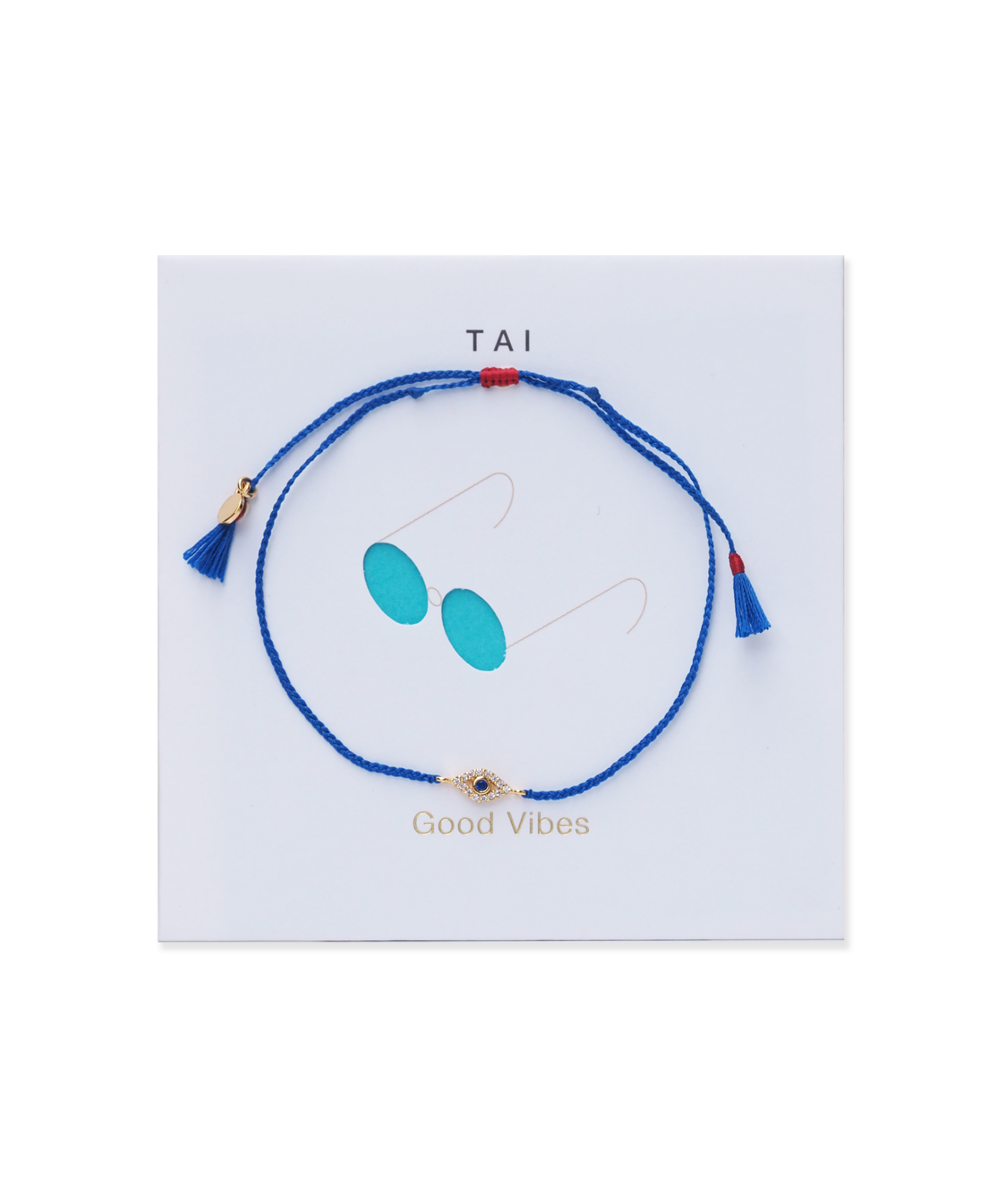 TAI Bracelet Card Gold/Blue Evil Eye Jewelry - Trend TAI Gold