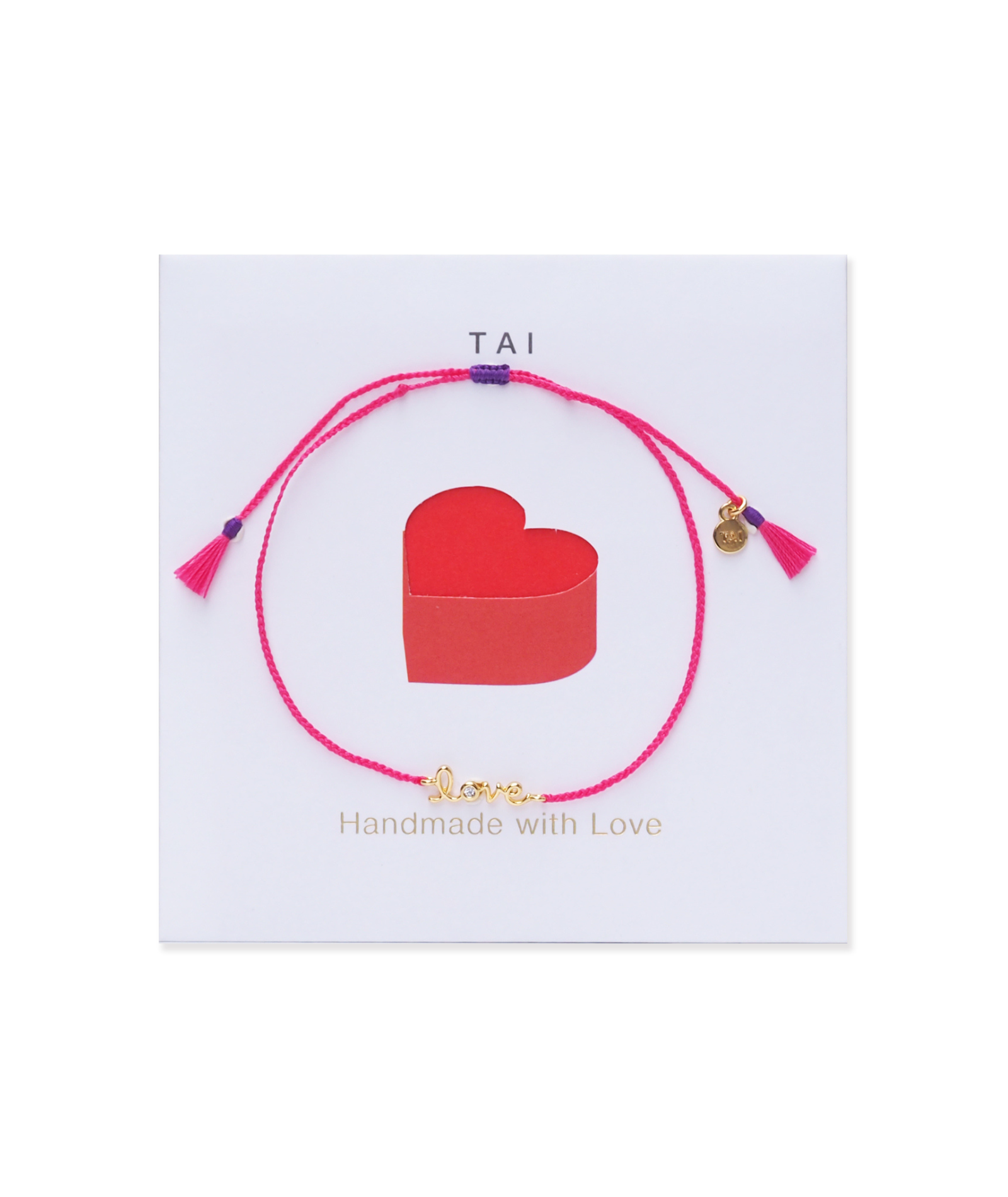 TAI Bracelet Card Gold/Red Love Jewelry - Trend TAI Gold