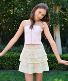 Love Shack Fancy Girls Billie Skirt Lemon Spritz Girls Casual Bottoms Love Shack Fancy Yellow Y/S (7/8)