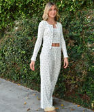 8apart Women Hayes Blue Floral Pointelle Button Down Cardigan Womens Casual Tops 8apart