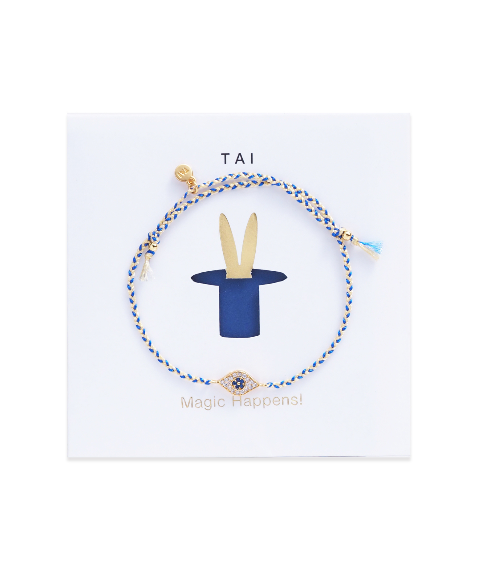TAI Bracelet Card Gold/Braided Evil Eye Jewelry - Trend TAI Gold
