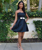 8apart Women Cynthia Strapless Bow Dress Womens Casual Dresses 8apart Black Juniors/Women S