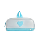 State Bags Clinton Pencil Case Blue Iridescent Heart