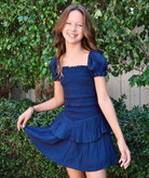 Katie J NYC Girls Lainey Dress Girls Casual Dresses Katie J NYC Evening Blue Y/S (7/8)