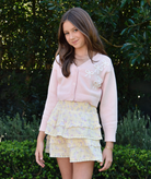 Love Shack Fancy Girls Jayne Cardigan Petal Meringue Girls Casual Tops Love Shack Fancy