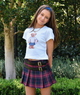 Katie J NYC Girls Axel Navy Berry Plaid Skirt