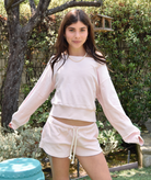 Katie J NYC Girls Tucker Off Shoulder Crop Sweatshirt Girls Casual Tops Katie J NYC