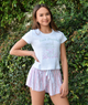 Katie J NYC Girls Baby Pink Cottage Stripe Farrah Shorts Girls Casual Bottoms Katie J NYC Floral Y/S (7/8)