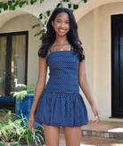 Katie J NYC Girls Tippy Dress Polka Dot Girls Casual Dresses Katie J NYC Evening Blue Y/S (7/8)