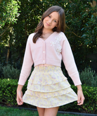 Love Shack Fancy Girls Billie Skirt Lemon Spritz Girls Casual Bottoms Love Shack Fancy