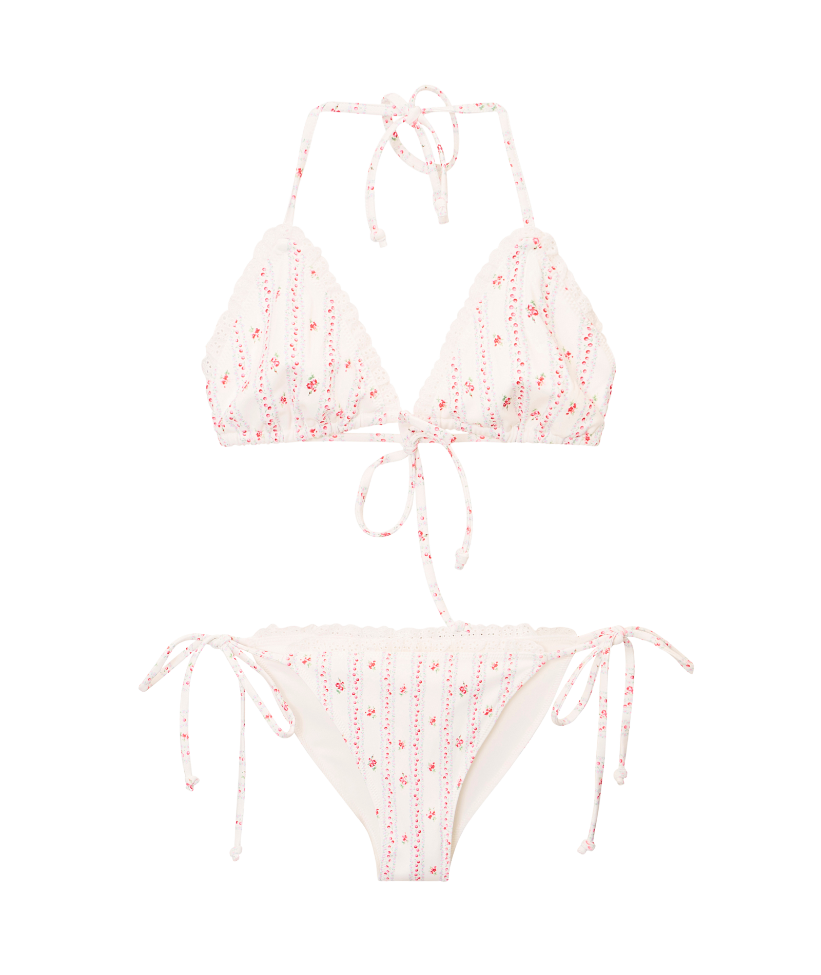 Love Shack Fancy Tween Dannie Bikini Poppy Red Accessories Love Shack Fancy Floral Y/S (7/8)
