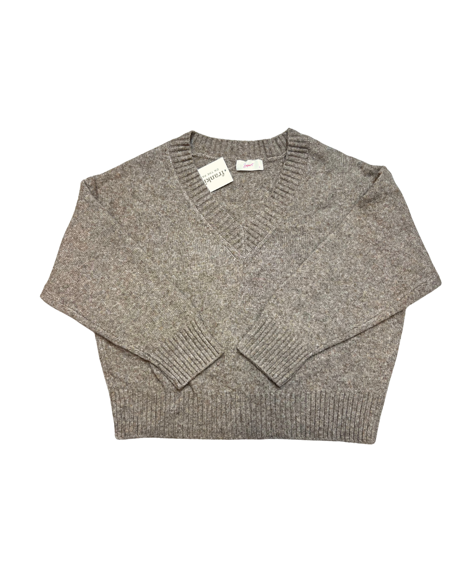 8apart Women Kennie V-Neck Oversized Sweater Womens Casual Tops 8apart Brown Juniors/Women S