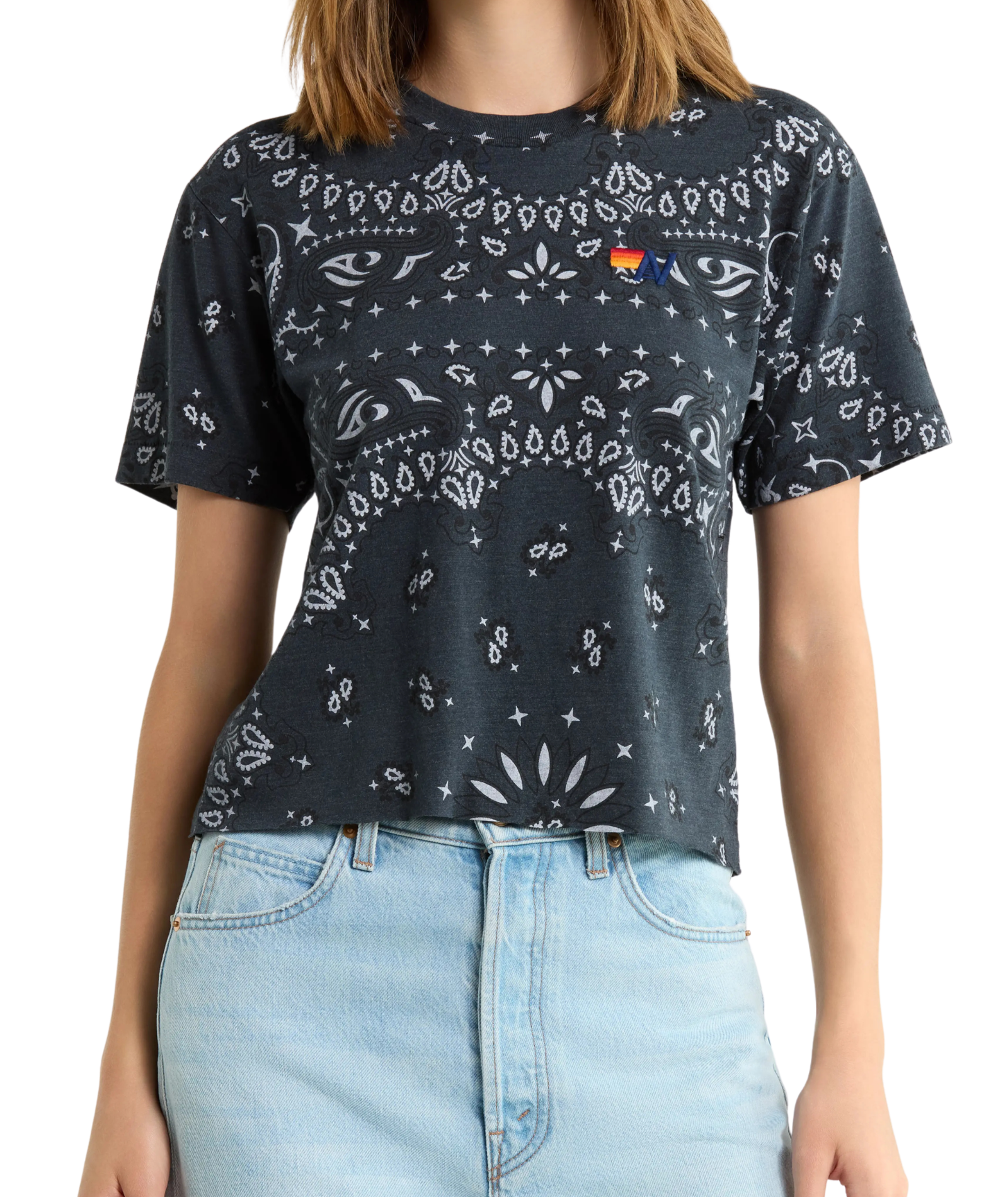 Aviator Nation Women Bandana Boyfriend Tee