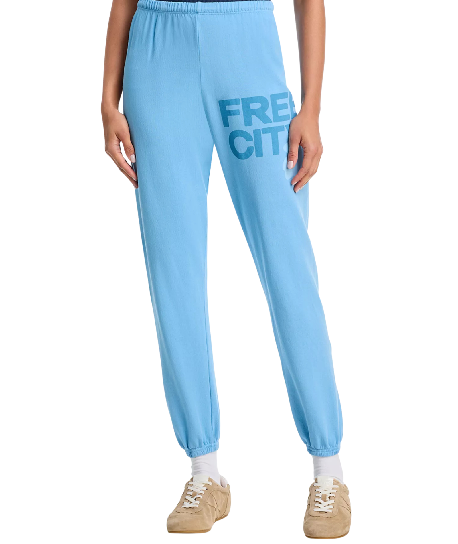 FREECITY Women Large Sweatpants Blue Milk Womens Casual Bottoms FREECITY Blue Juniors/Women XS