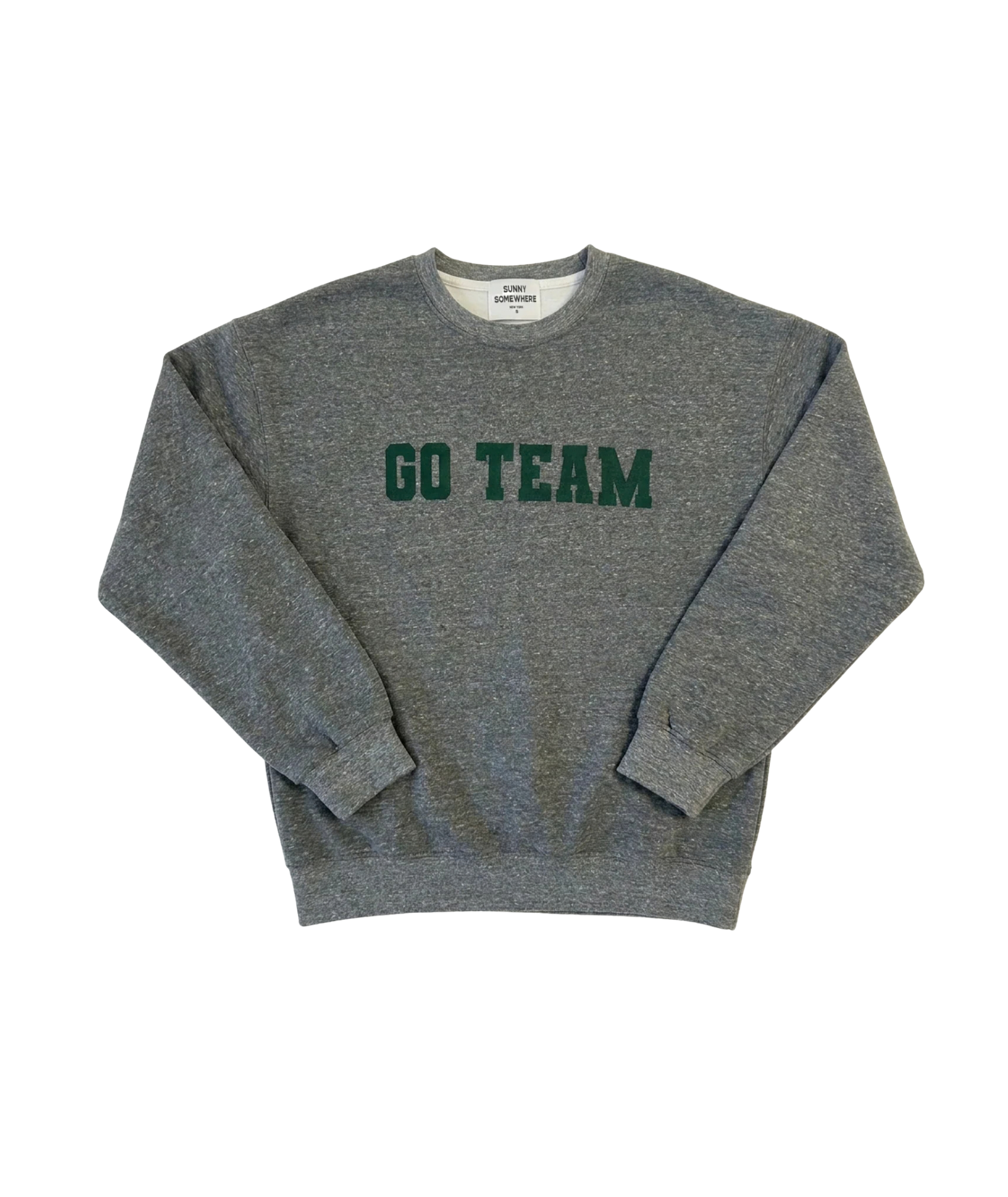 Sunny Somewhere Women Green Go Team Oversized Crew