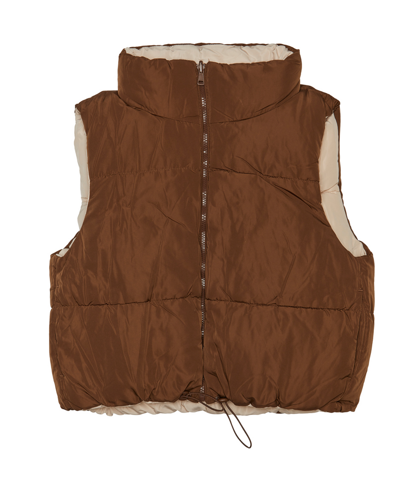 8apart Women Melodie Reversible Puffer Vest Womens Casual Tops 8apart Brown Juniors/Women S