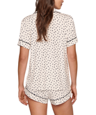 Eberjey Women Gisele Printed Relaxed Short PJ Set Heart to Heart Black Accessories Eberjey