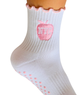 Colorful Natalie NYC Pink Apple Grip Socks Distressed/seasonal accessories Frankie's Exclusives White