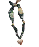 Frankie's Exclusives Josie Scarf Charm Necklace Textured Heart Greens Jewelry - Trend Frankie's Exclusives Multi