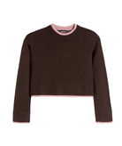 Katie J NYC Girls Nova Sweater Espresso/Pink Girls Casual Tops Katie J NYC Espresso Y/S (7/8)