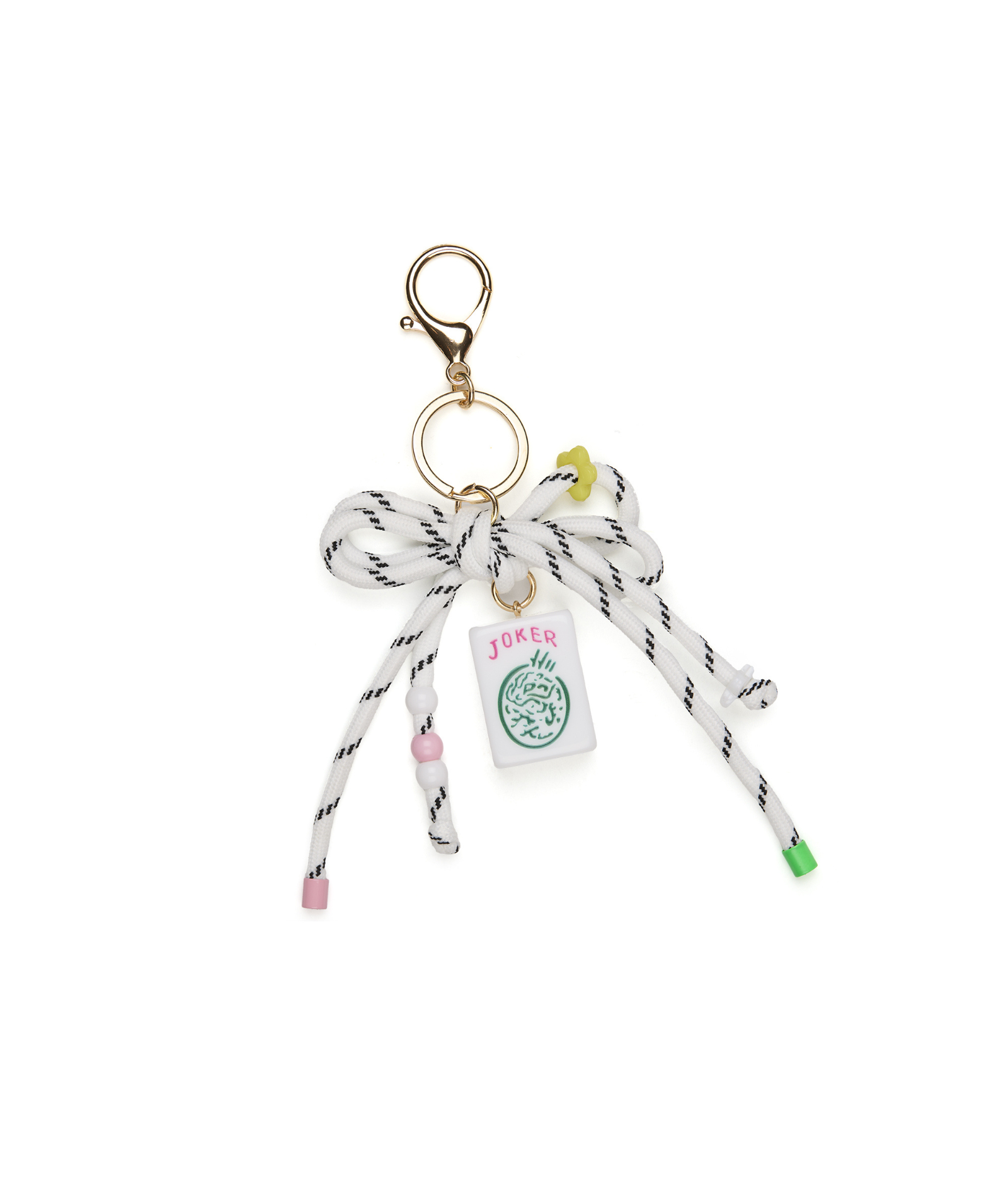 Mahjong Key Chain White Bow Accessories Frankie's Exclusives White