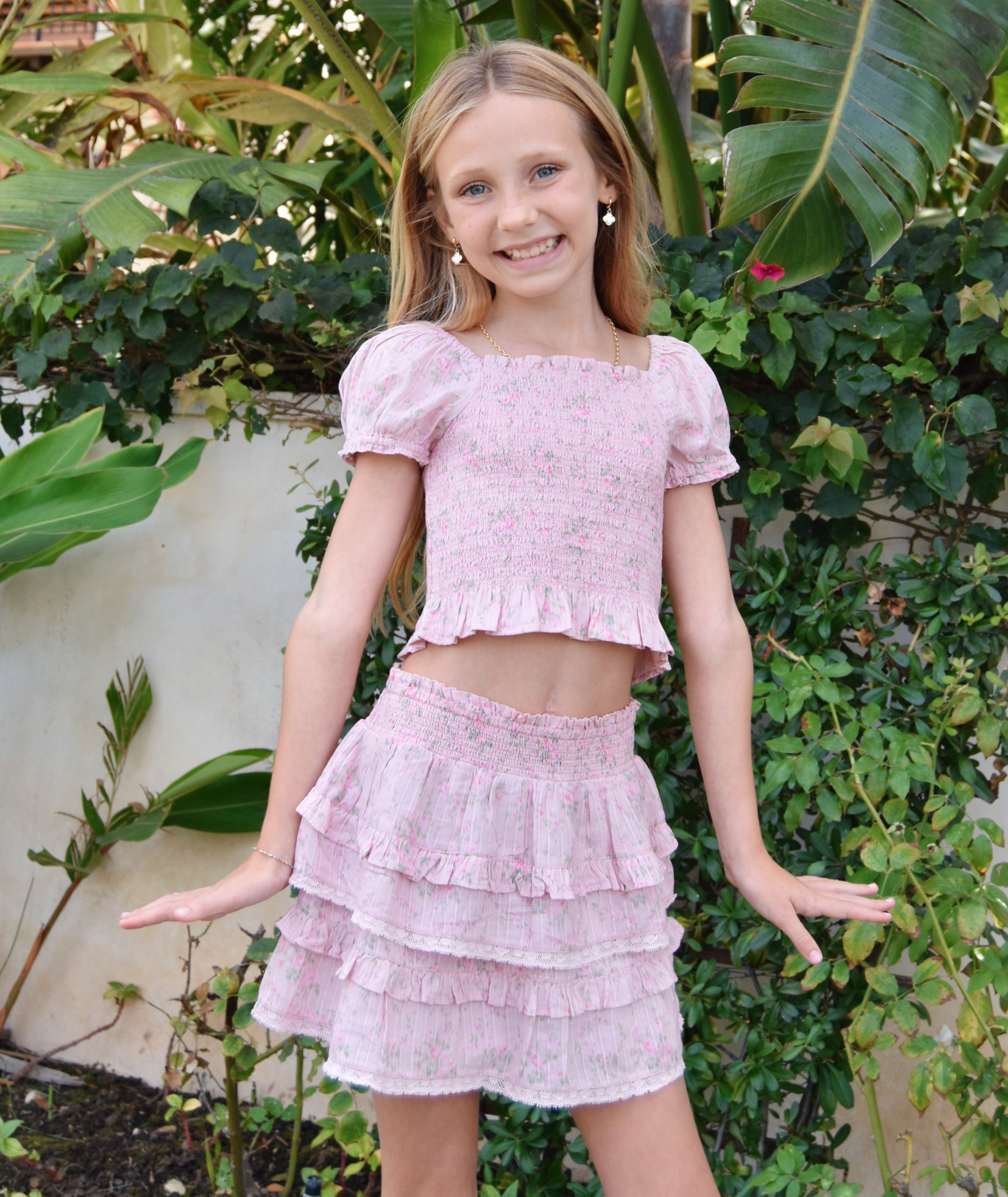 Love Shack Fancy Tween Fabielle Top Spiced Camellia