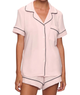 Eberjey Women Gisele Relaxed Short PJ Set Sorbet/Black Accessories Eberjey Light Pink Juniors/Women XXS