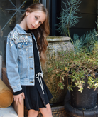 Mini Dreamers Girls Hazel Gem Stone Jean Jacket Girls Casual Tops Mini Dreamers Denim Y/6
