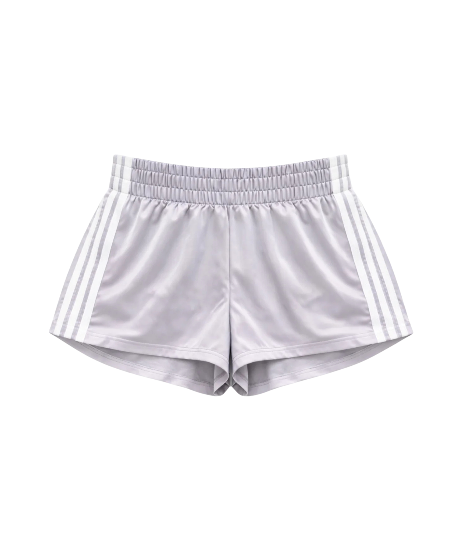 Katie J NYC Girls Jordyn Shorts Silver/White Girls Casual Bottoms Katie J NYC Silver Y/S (7/8)