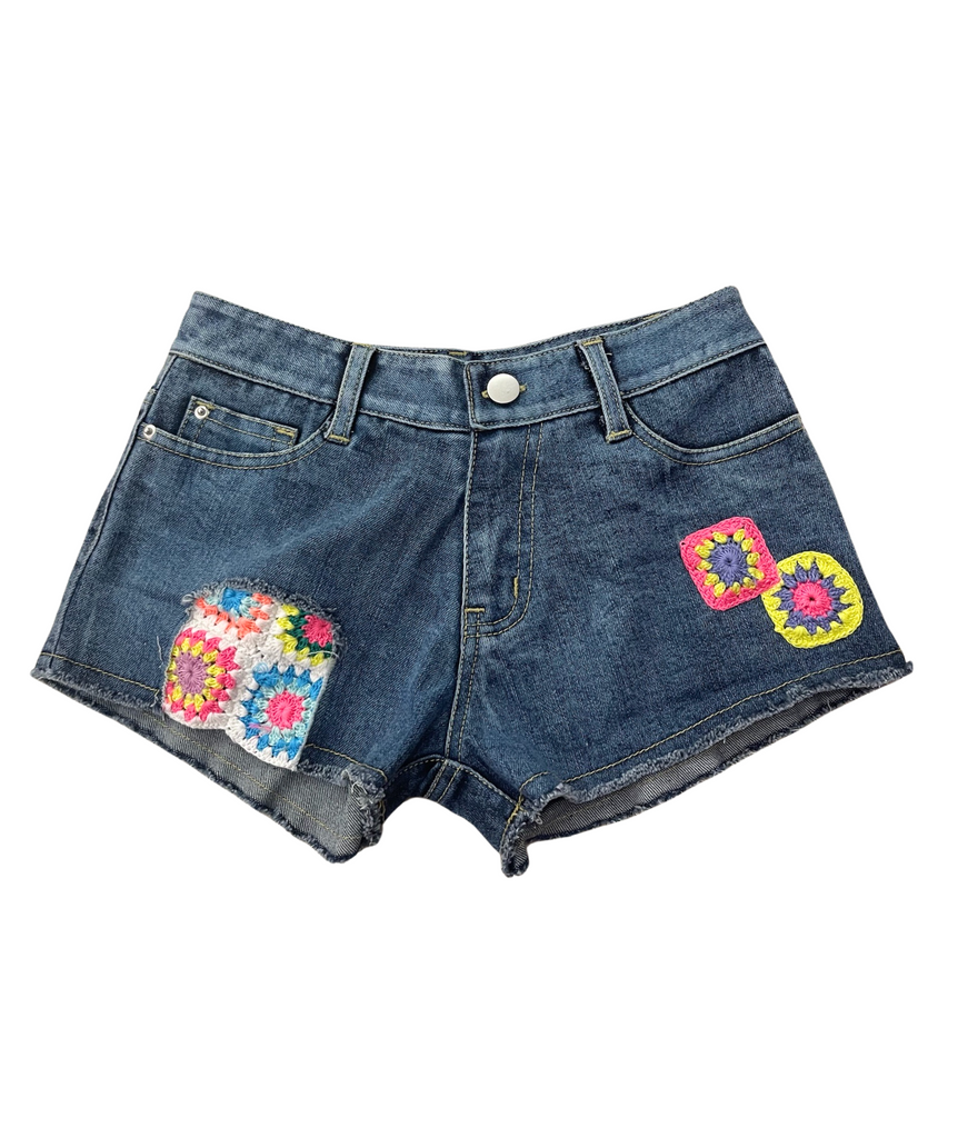 FBZ Girls Lele Denim Crochet Shorts Girls Denim FBZ Flowers By Zoe