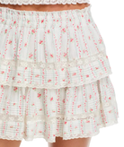 Love Shack Fancy Women Ruffle Mini Skirt Poppy Red Womens Casual Bottoms Love Shack Fancy