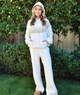 Aviator Nation Women Wide Leg Pocket Sweatpants Vintage White Distressed/seasonal womens Aviator Nation Ivory Juniors/Women XS