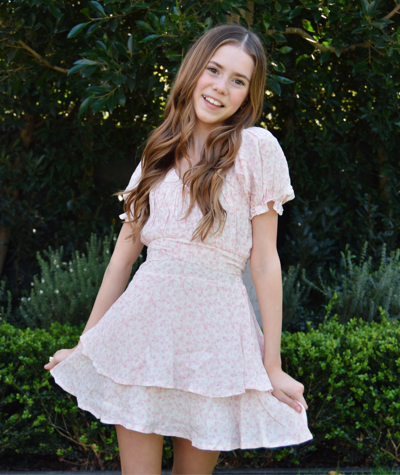 Katie J NYC Girls Pink Mini Toile Delilah Dress Girls Casual Dresses Katie J NYC Pink Y/S (7/8)